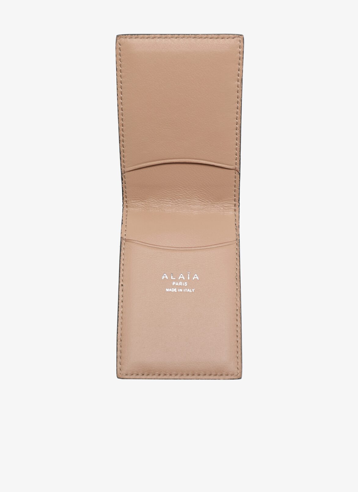 Openwork leather cardholder
 ALAÏA BLACK/SAND OPENWORK LEATHER CARDHOLDER